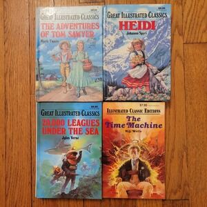 Great Illustrated Classics Lot Tom Sawyer Heidi 20000 Leagues Time Machine